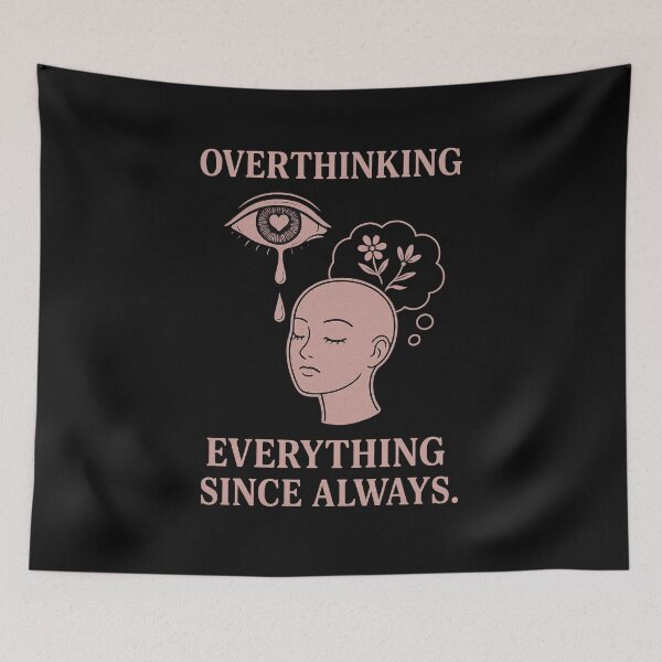Item preview, Overthinking Everything – Sadcore Aesthetic Mental Health Shirt designed and sold by Elfonso.