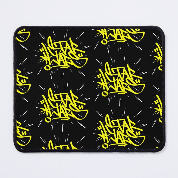 Artikelvorschau, Starwars Graffiti Tag – Gelber Schriftzug mit Light Speed Motion Lines entworfen und verkauft von DOSERONE.