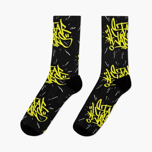 Item preview, Starwars Graffiti Tag – Yellow Lettering with Light Speed Motion Lines designed and sold by DOSERONE.