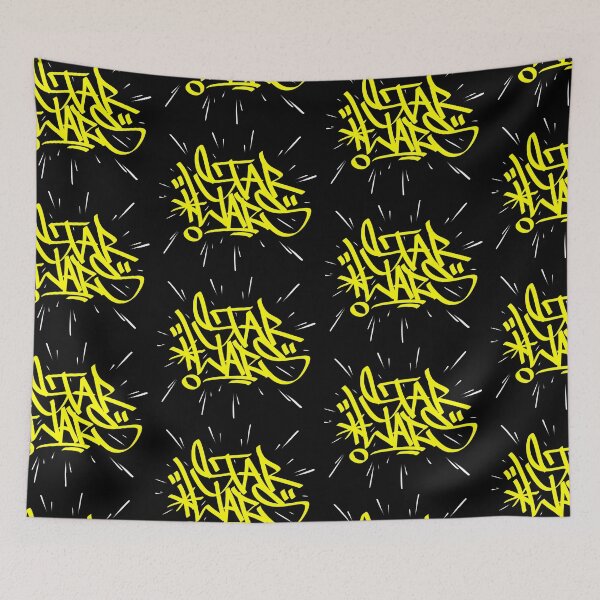 Item preview, Starwars Graffiti Tag – Yellow Lettering with Light Speed Motion Lines designed and sold by DOSERONE.
