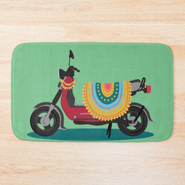 Item preview, SR 50: Simson scooter with bobble band and green blanket designed and sold by RosisEnkelin.