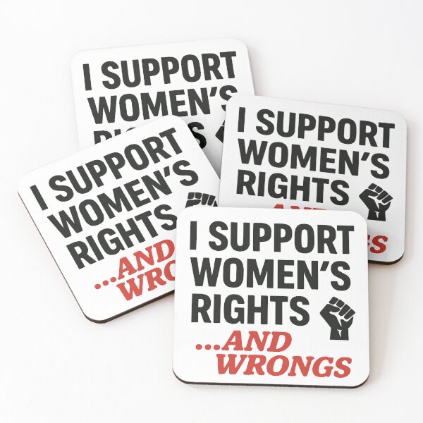 Item preview, I Support Women's Rights and Wrongs - Feminist Statement Shirt designed and sold by Elfonso.