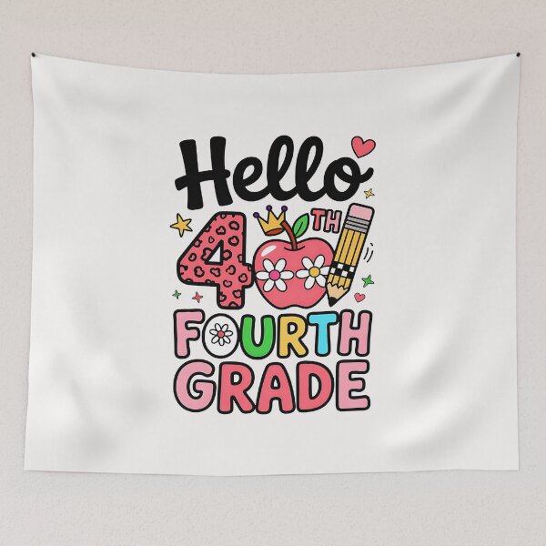 Item preview, Hello 4th Fourth Grade Back To School Teacher Pink Leopard designed and sold by facegm.