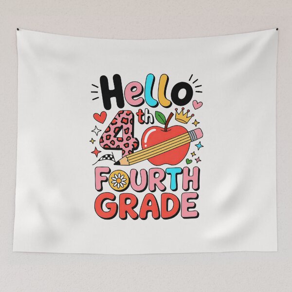 Item preview, Hello 4th Fourth Grade Back To School Teacher Pink Leopard designed and sold by facegm.