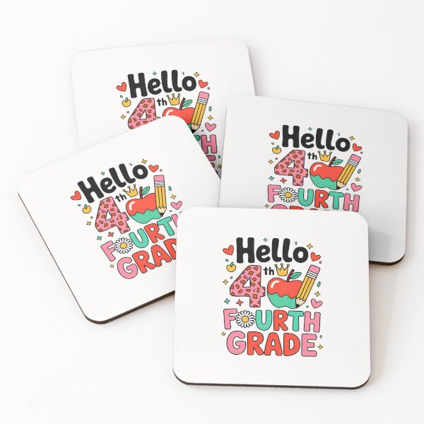 Item preview, Hello 4th Fourth Grade Back To School Teacher Pink Leopard designed and sold by facegm.