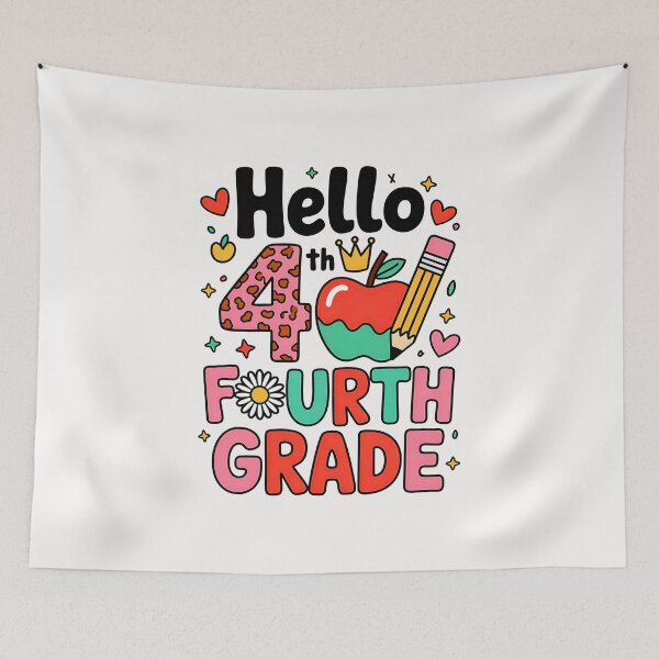 Item preview, Hello 4th Fourth Grade Back To School Teacher Pink Leopard designed and sold by facegm.