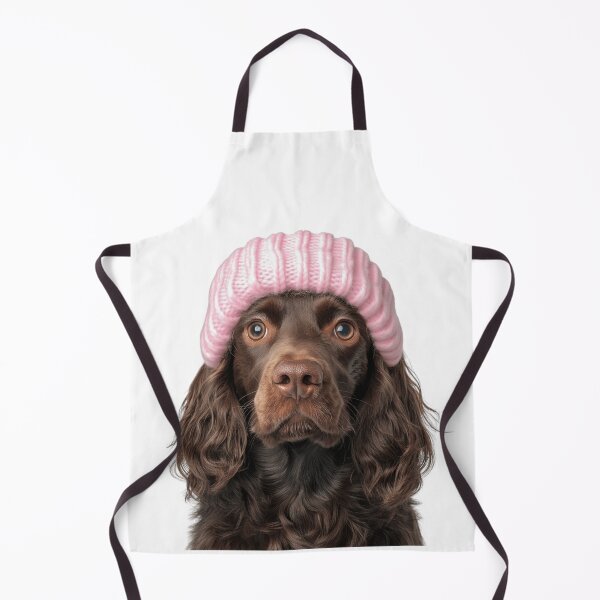 Item preview, Cozy Boykin Spaniel dog Wearing Pink Winter Hat Trendy Animal Fashion Artwork designed and sold by LazyOwlStore.