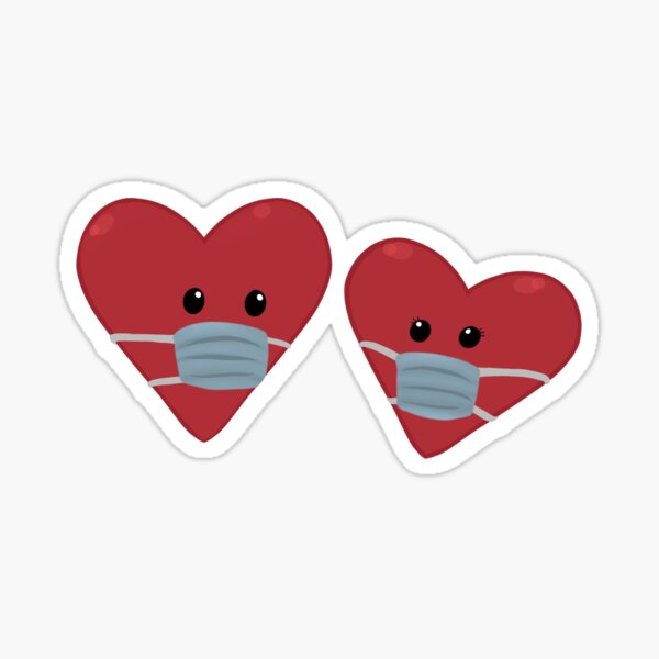 Hearts in Masks Sticker