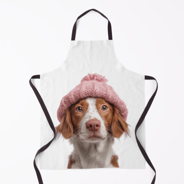 Item preview, Cozy Brittany dog Wearing Pink Winter Hat Trendy Animal Fashion Artwork designed and sold by LazyOwlStore.