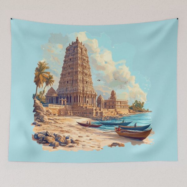 Item preview, Rameswaram, India - Sacred Coastal Temple designed and sold by Myra365Art.