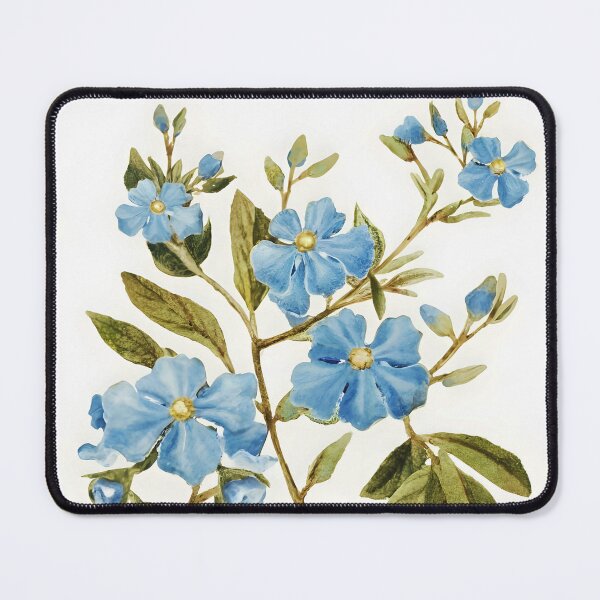 Item preview, lue Forget-Me-Not Flowers with Gold Shimmer – Elegant Botanical Art designed and sold by EmeraldeaArt.