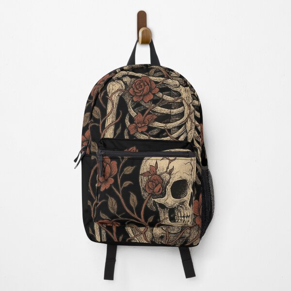 Item preview, Skeleton and Roses – Gothic Floral Skull & Bones Artwork designed and sold by HAFIZ-DP.