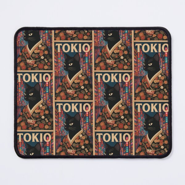 Item preview, Elegant Black Cat in Kimono – Vintage Tokyo Poster designed and sold by Kasza-89.