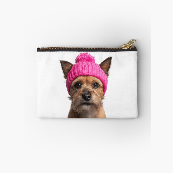 Item preview, Cozy Cairn Terrier dog Wearing Pink Winter Hat Trendy Animal Fashion Artwork designed and sold by LazyOwlStore.