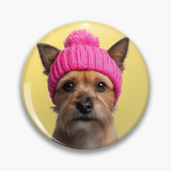 Item preview, Cozy Cairn Terrier dog Wearing Pink Winter Hat Trendy Animal Fashion Artwork designed and sold by LazyOwlStore.