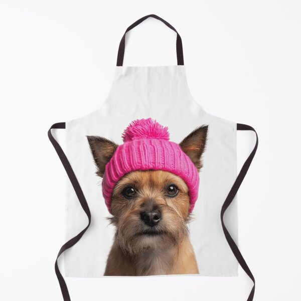 Item preview, Cozy Cairn Terrier dog Wearing Pink Winter Hat Trendy Animal Fashion Artwork designed and sold by LazyOwlStore.