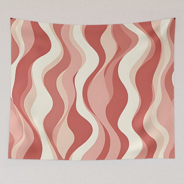 Item preview, Retro Wavy Stripe Pattern – Mid Century Modern,  Boho Abstract  Cream Brown designed and sold by Prints and Lifestyle.