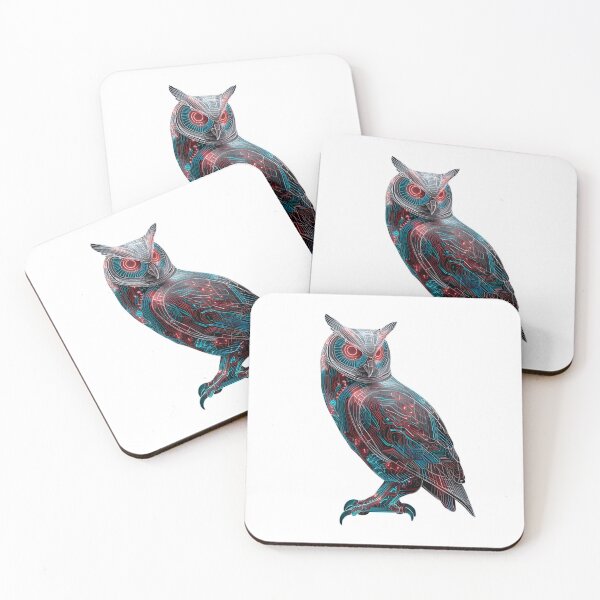 Item preview, Neon Circuit Owl Art designed and sold by IssaraStudio.