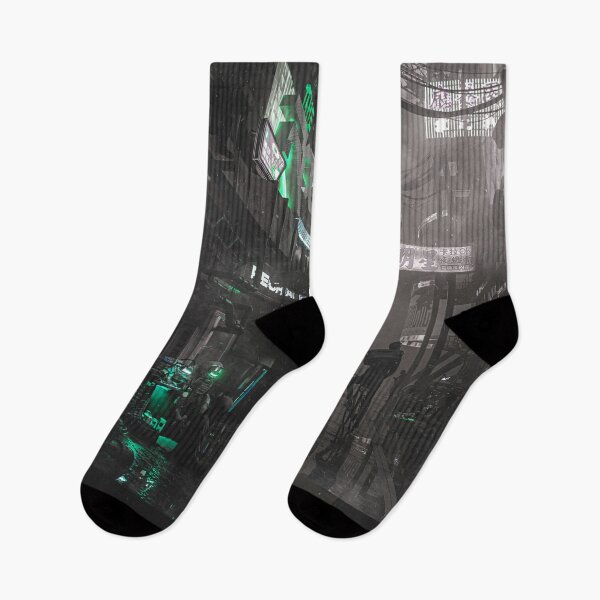 Item preview, Cyber Alley Beneath the Neon Fog designed and sold by AlexSuiArt.