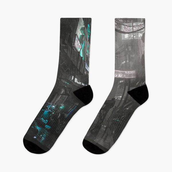 Item preview, Cyber Alley Beneath the Neon Fog designed and sold by AlexSuiArt.