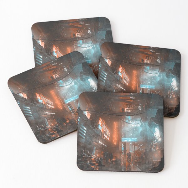 Item preview, Cyber Alley Beneath the Neon Fog designed and sold by AlexSuiArt.