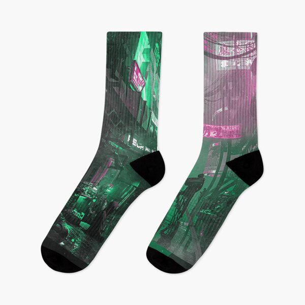 Item preview, Cyber Alley Beneath the Neon Fog designed and sold by AlexSuiArt.