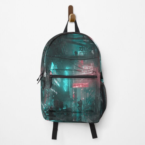 Item preview, Cyber Alley Beneath the Neon Fog designed and sold by AlexSuiArt.