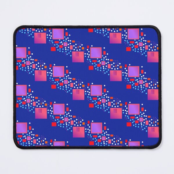 Item preview, Abstract squares blue red whimsy pattern | Creative square geometric prints designed and sold by lausn.