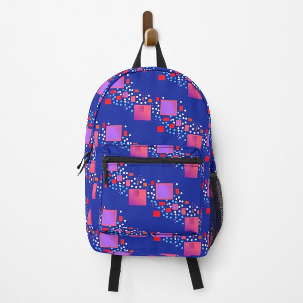 Item preview, Abstract squares blue red whimsy pattern | Creative square geometric prints designed and sold by lausn.