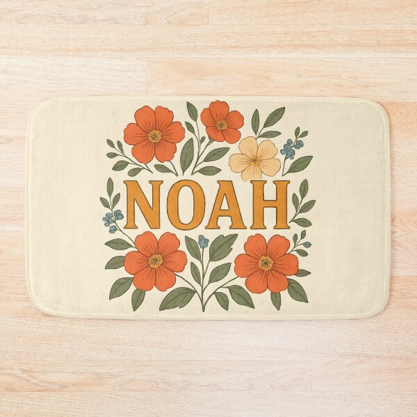 Item preview, Noah Floral Name Art – Vintage Botanical Flower Design for Nature Lovers designed and sold by VoidBloom Studio.