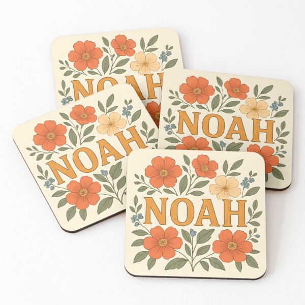 Item preview, Noah Floral Name Art – Vintage Botanical Flower Design for Nature Lovers designed and sold by VoidBloom Studio.