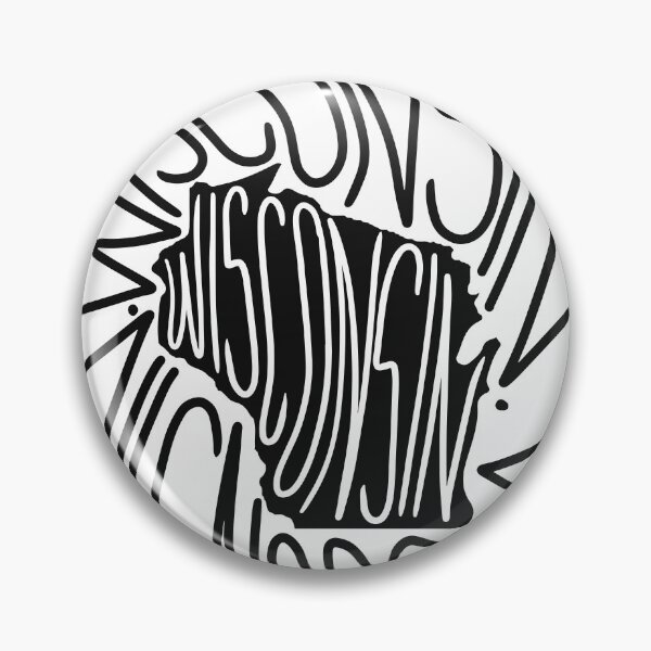Item preview, Wisconsin State - WI Map and Flag - Black and White - Typography USA Badger State designed and sold by Ranggasme.