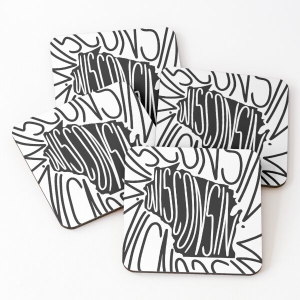 Item preview, Wisconsin State - WI Map and Flag - Black and White - Typography USA Badger State designed and sold by Ranggasme.