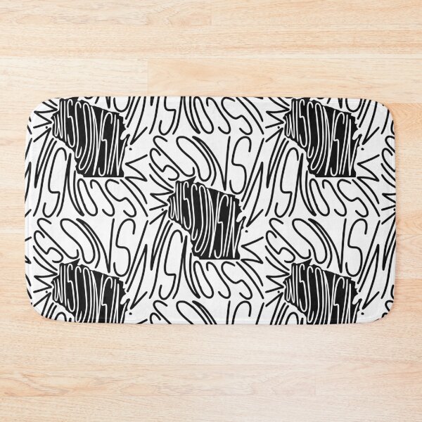 Item preview, Wisconsin State - WI Map and Flag - Black and White - Typography USA Badger State designed and sold by Ranggasme.