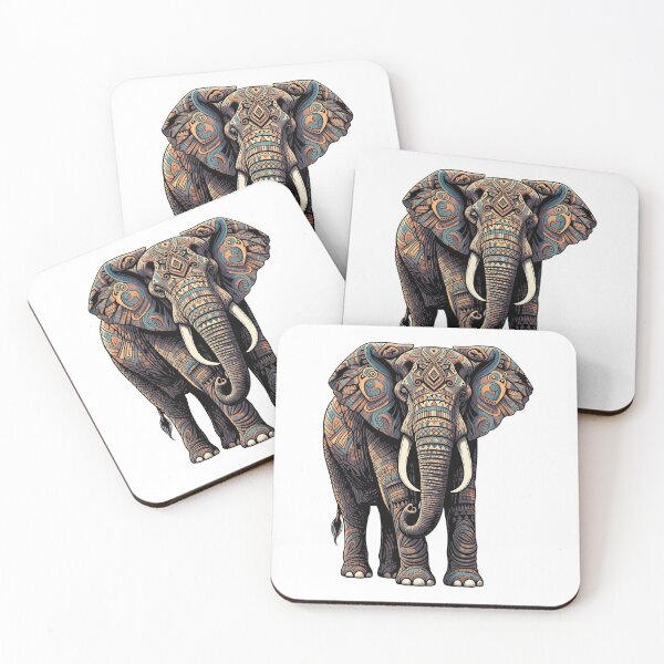 Item preview, Boho Tribal Elephant Artwork – Sacred Patterned Animal Design for Wall Art, Stickers & Apparel designed and sold by PatternXS.