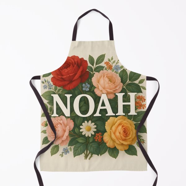 Item preview, Noah Floral Wall Art – Realistic Botanical Name Print with Roses and Garden Flowers designed and sold by VoidBloom Studio.