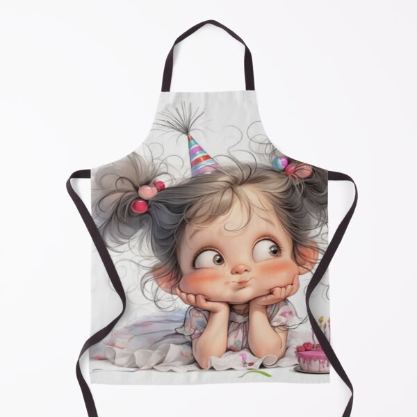 Item preview, cute handmade drawing of little birthday girl designed and sold by NivyasArtistry.