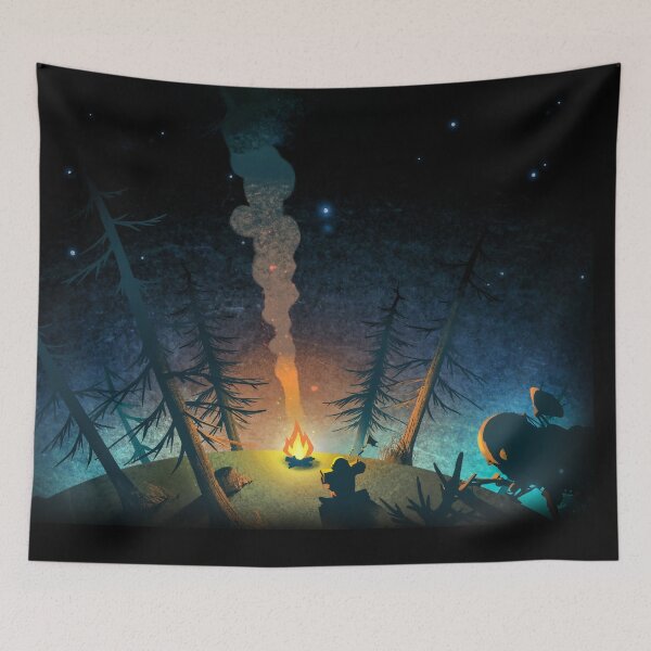 Item preview, Outer Wilds Campfire Scene with main Character for Indie Game Fans designed and sold by · GAMING SOUL ·.