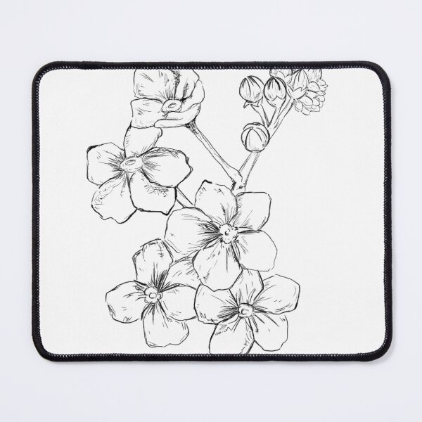 Item preview, Forget-Me-Not Line Drawing – Minimal Black Botanical Cutout Illustration designed and sold by EmeraldeaArt.