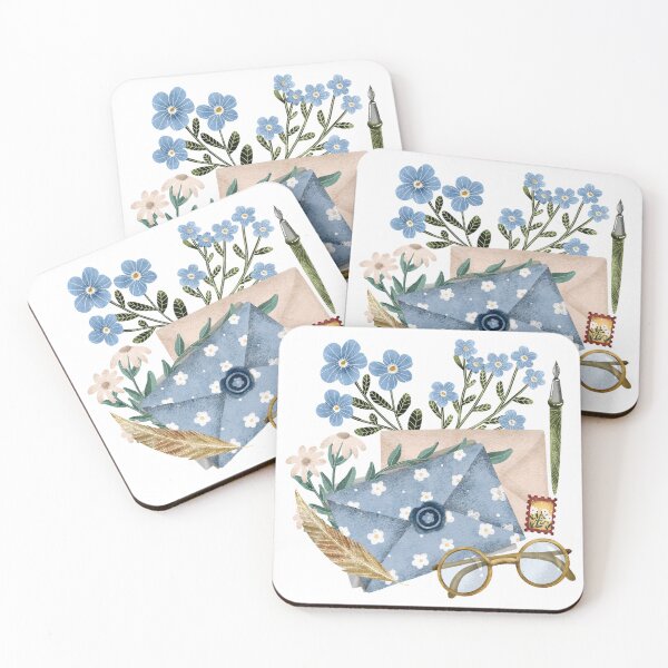Item preview, Forget-Me-Nots Envelope – Romantic Watercolor Message Illustration  designed and sold by EmeraldeaArt.