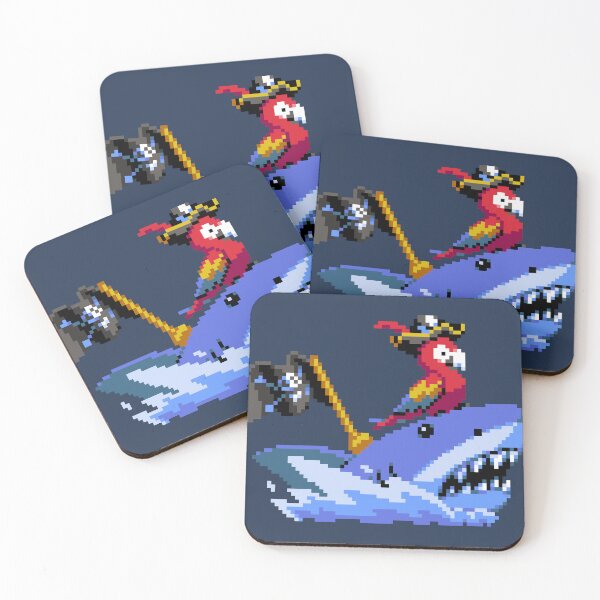 Item preview, Shark-Riding Pirate Parrot designed and sold by Rixitic.