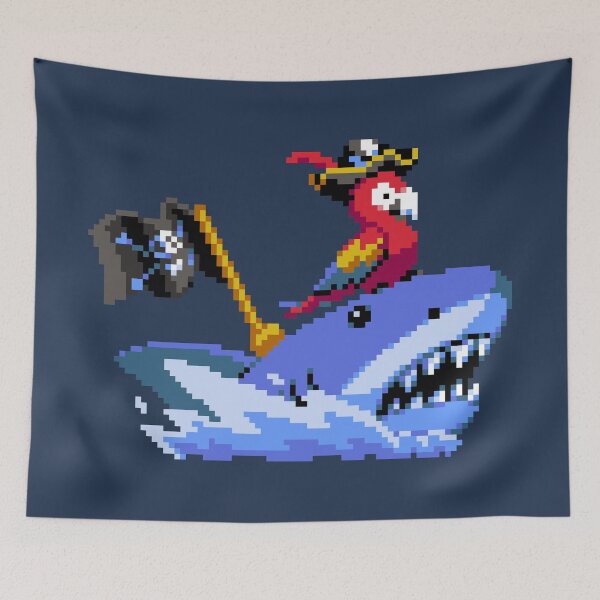 Item preview, Shark-Riding Pirate Parrot designed and sold by Rixitic.