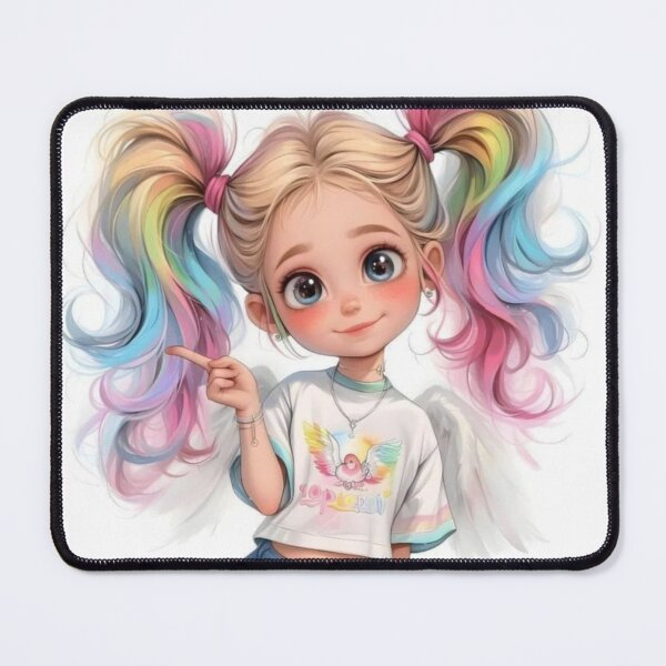 Item preview, beautiful drawing of rainbow angel girl  designed and sold by NivyasArtistry.