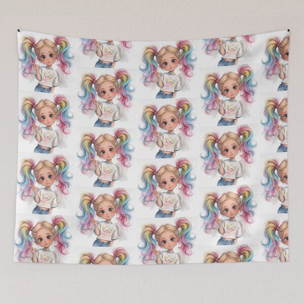Item preview, beautiful drawing of rainbow angel girl  designed and sold by NivyasArtistry.