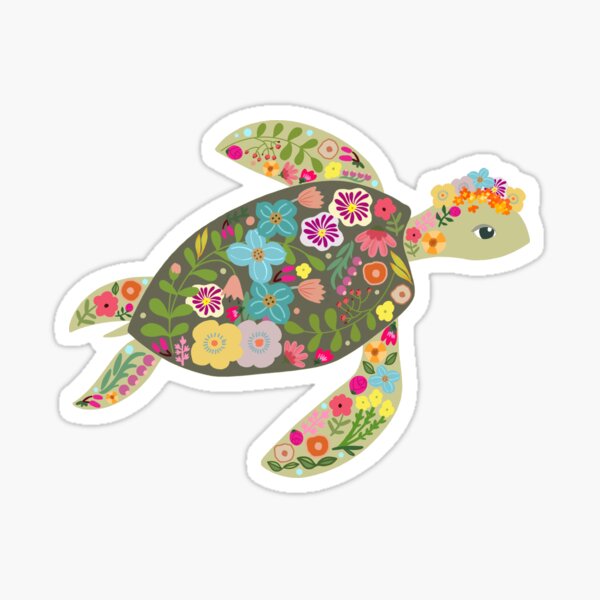 Item preview, Flower Sea Turtle designed and sold by IdinDesignShop.