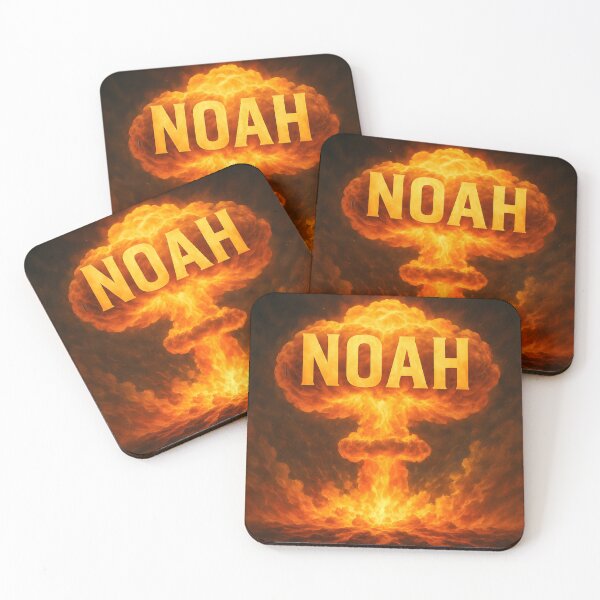 Item preview, Noah Nuclear Explosion Art – Bold Name in Fiery Mushroom Cloud Design designed and sold by VoidBloom Studio.
