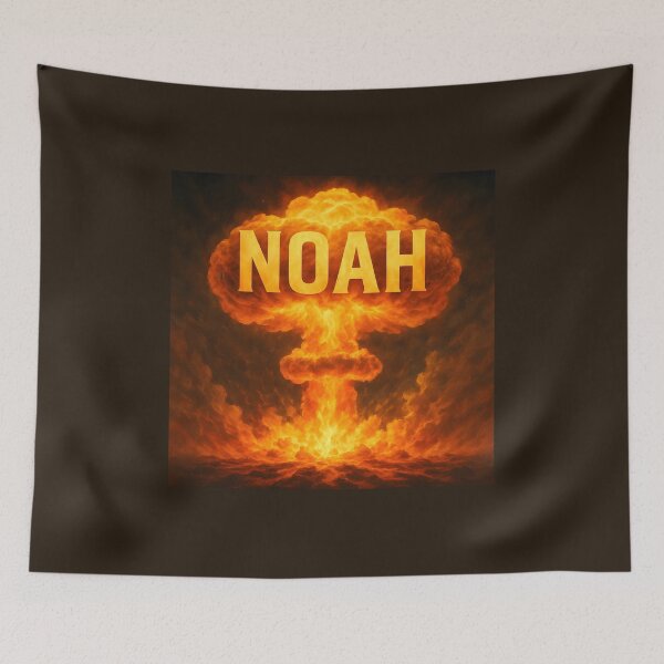 Item preview, Noah Nuclear Explosion Art – Bold Name in Fiery Mushroom Cloud Design designed and sold by VoidBloom Studio.