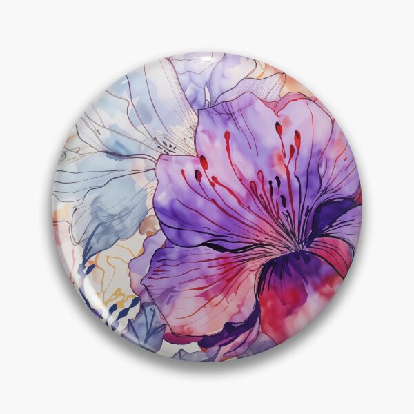 Item preview, Blue and mauve pansies • Color flows • Artistic floral illustration in blue tones designed and sold by Candice Dethise.