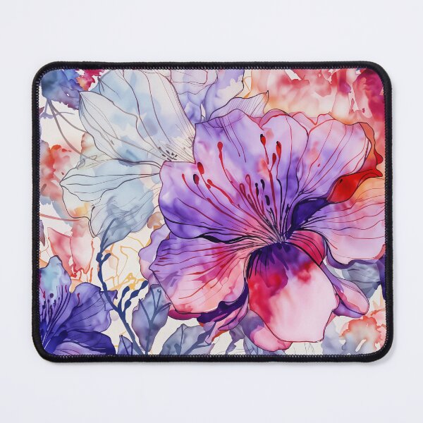 Item preview, Blue and mauve pansies • Color flows • Artistic floral illustration in blue tones designed and sold by Candice Dethise.