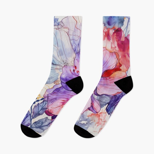 Item preview, Blue and mauve pansies • Color flows • Artistic floral illustration in blue tones designed and sold by Candice Dethise.